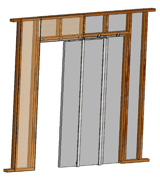 Three-dimensional modeling of pocket door series products