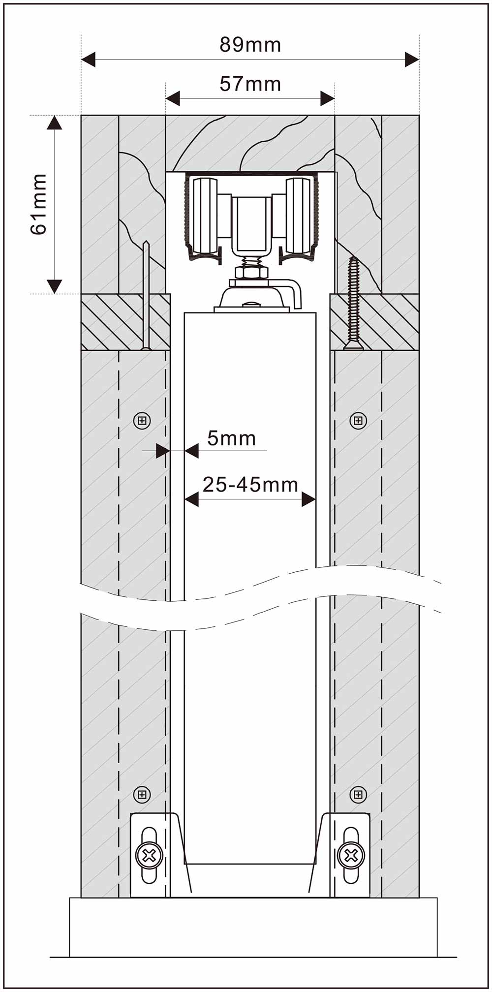 Muelle de piso oculto para puertas de tráfico ligero (Serie FS-C9100), Fabricante de cerradores y cerraduras automáticas de puertas correderas de  Taiwán