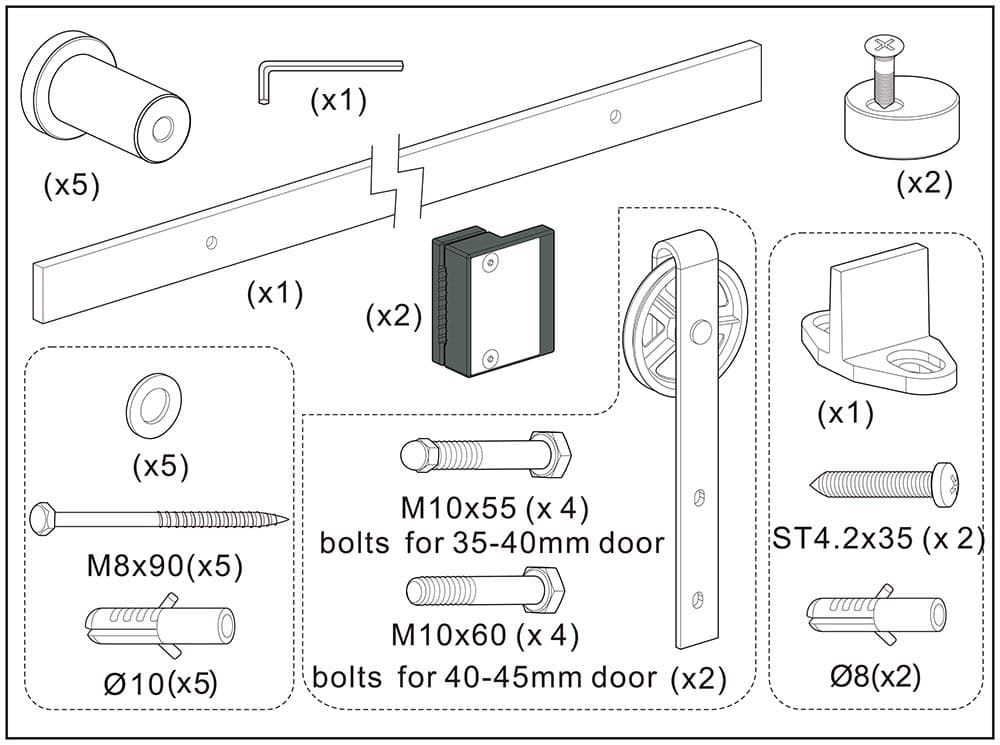 Face Mounting Sliding Big Wheel Barn Door Hardware - Image 7