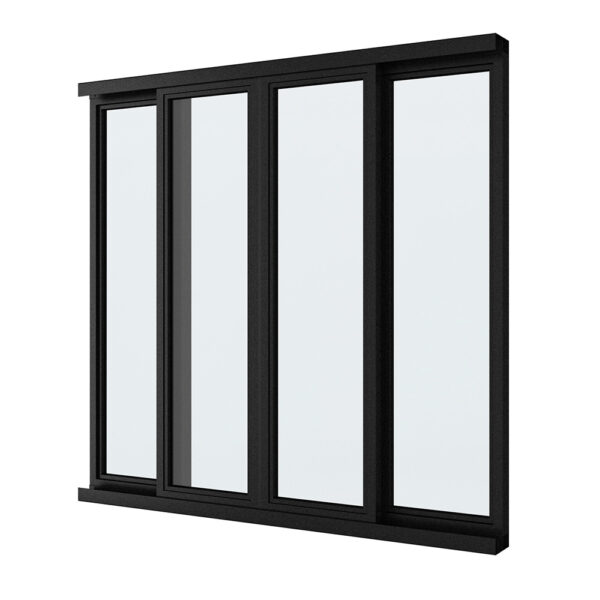 finestra con telaio in acciaio per ufficio interno