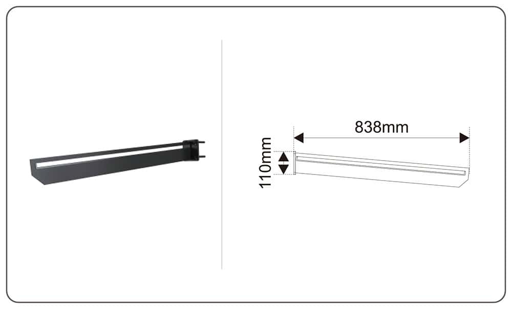 Sleek black LED wall light with adjustable brightness and minimal design, ideal for indoor and outdoor decor, providing energy-efficient illumination for homes and commercial spaces.