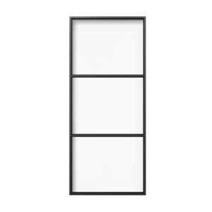 TKM-A02 3-panels innerdörr i frostat svart stålglas