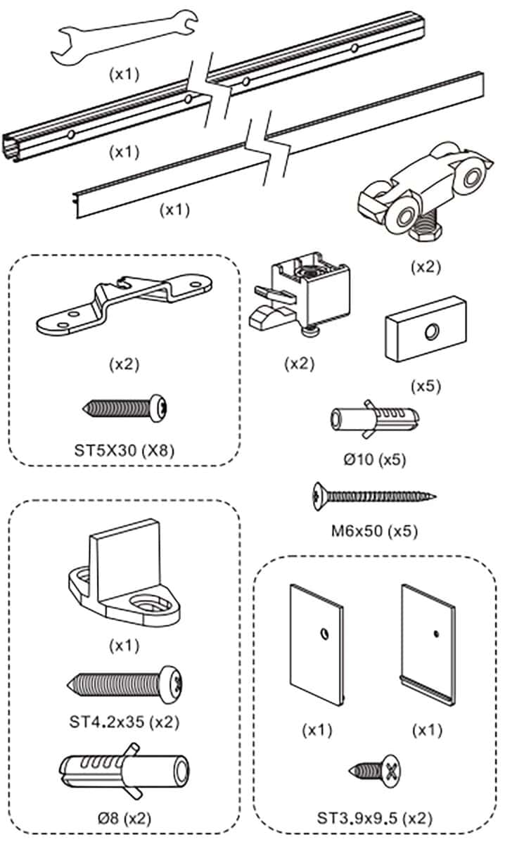 Detailed image of assembly components for Tengyu furniture.