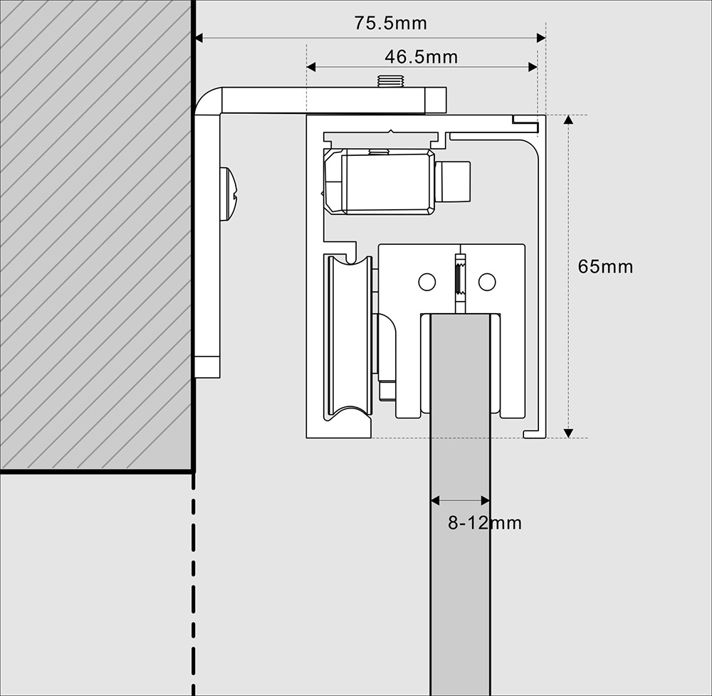 Riel de Aluminio para Correderas de Puerta Corrediza A y B 3mtsx3cm