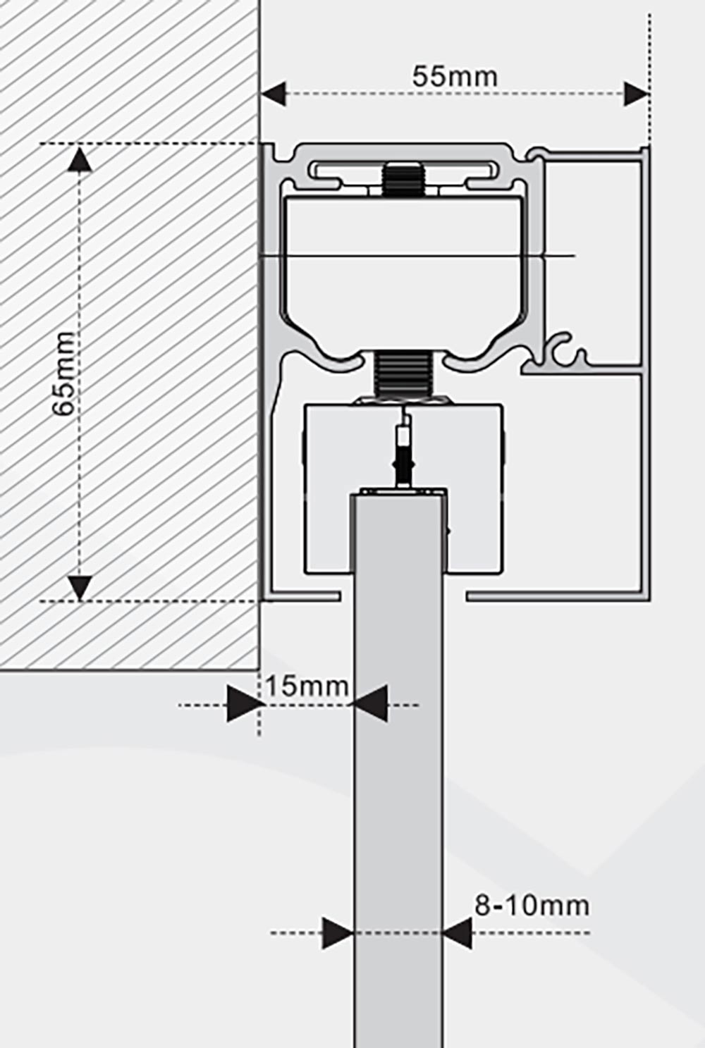 Mayorista Carril de aluminio para puerta corredera con cubierta de aluminio  - Tengyu