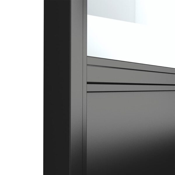 36in x 84in 6 Lites LPP-stijl voorgemonteerde zwarte stalen frame glazen schuurdeur met gehard helder glas