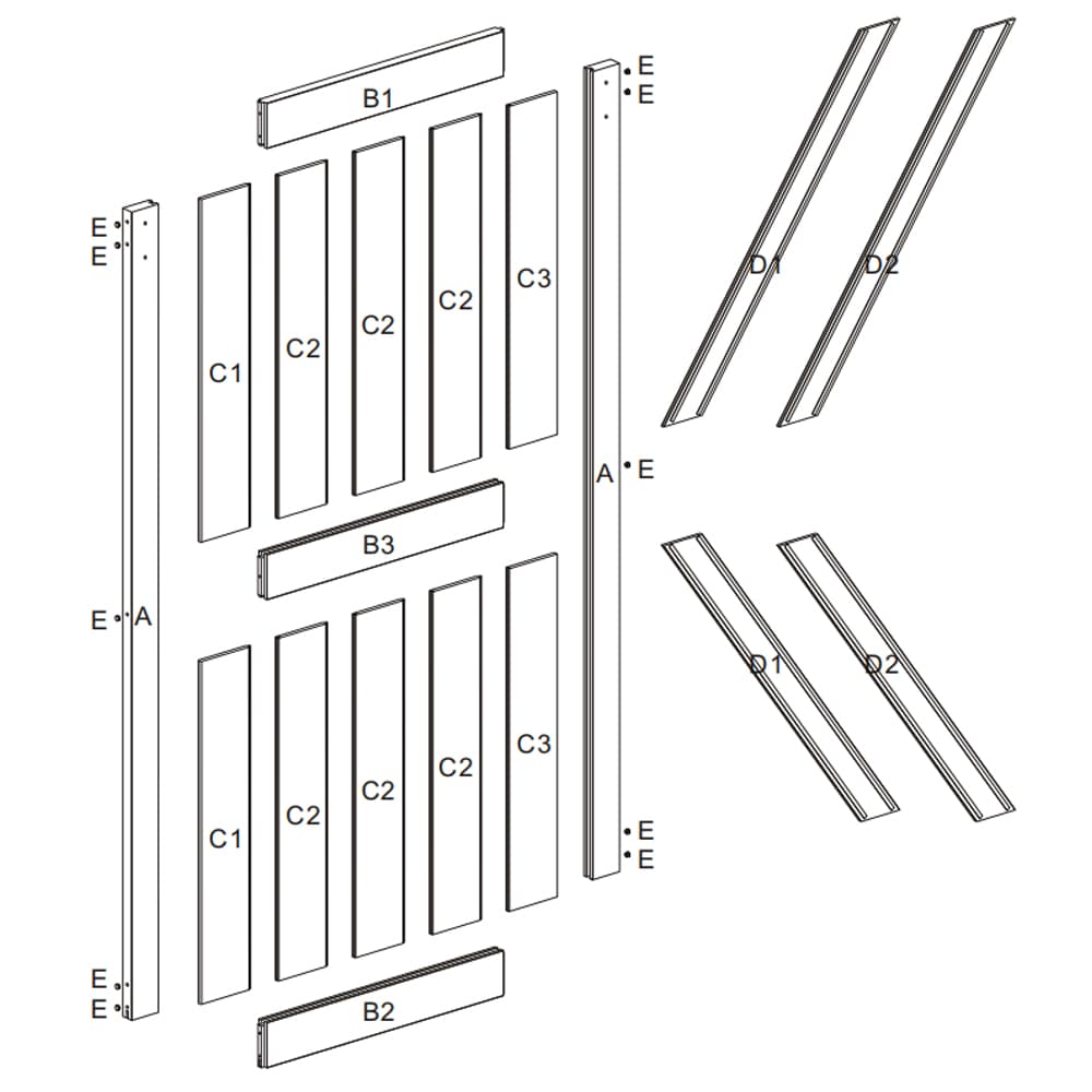 Mayorista Puerta Corredera de Madera, 36in x 84in, con Cristal Esmerilado -  Tengyu