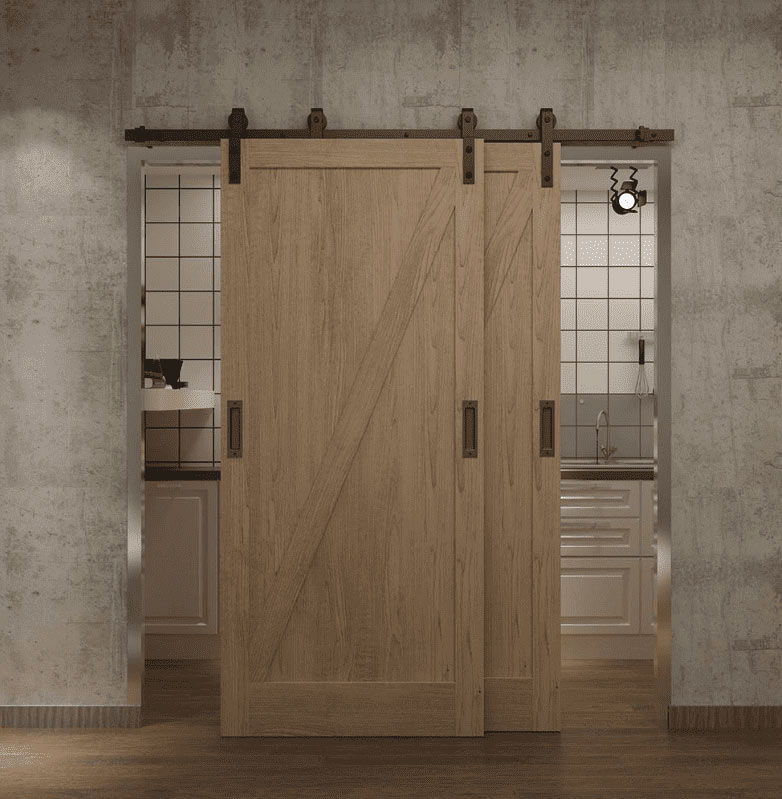 Mayorista Puerta Corredera de Madera, 36in x 84in, con Cristal Esmerilado -  Tengyu