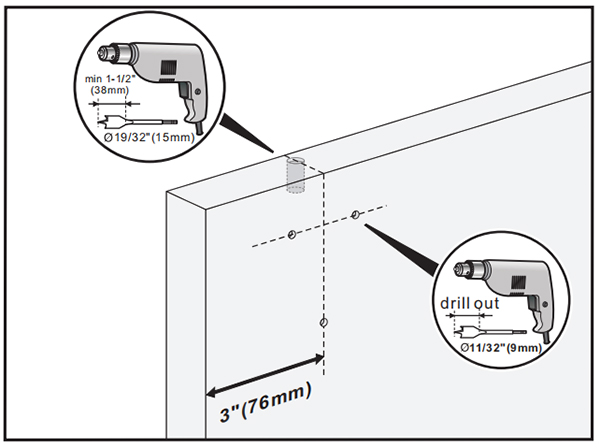 Place assembled hangers on door and position to distribute door weight evenly