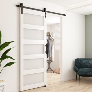 Porte coulissante en verre dépoli