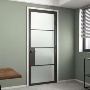 Internal Glass Door, Steel Frame, with Privacy Lock