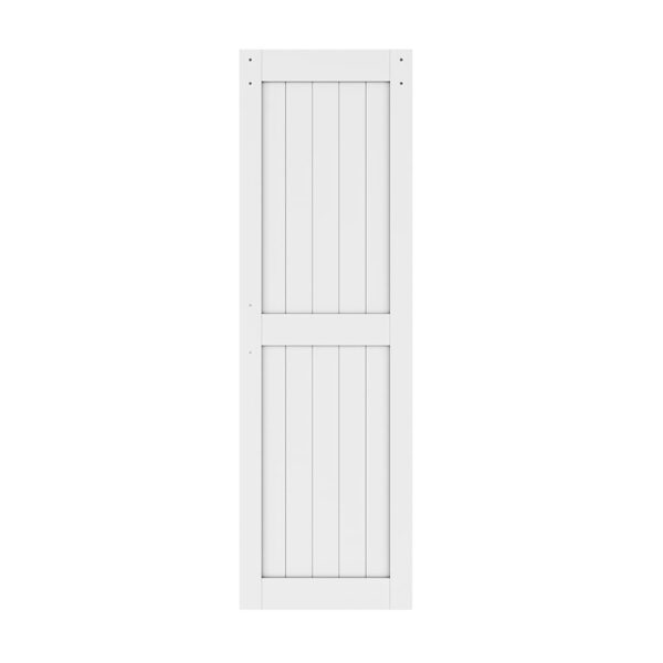 Puerta de granero de madera blanca estilo H 7