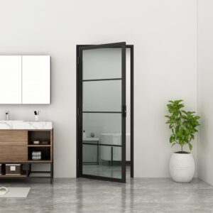 Steel Door with Glass, Loft Style, 4 lites, Swinging Door
