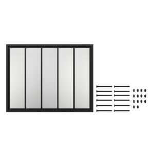 Schwarzes Innenfenster, feststehend, 5 Scheiben, gehärtetes Klarglas 2
