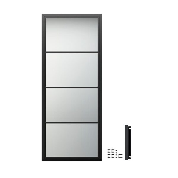 Puerta de vidrio con marco negro 3