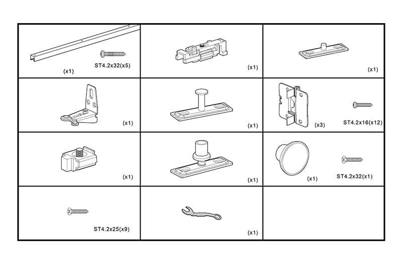 Optimized for Tengyu TV wall mounts, this hardware kit includes screws, brackets, anchors, and tools essential for secure and easy installation on various wall surfaces.