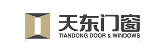 Tiandong Door & Windows logo features a stylized door frame and the company name in Chinese and English. China’s top supplier.