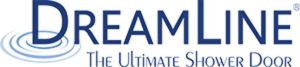 Logo: "DreamLine The Ultimate Shower Door," with water ripples, sets a new global standard for shower doors in 2024.