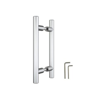 La maniglia per porta del fienile in acciaio inossidabile è dotata di doppie barre cilindriche e include chiavi a brugola a L, perfette per porte scorrevoli.
