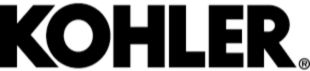 The iconic black "KOHLER" logo, recognized globally, stands bold in uppercase against a pristine white background.