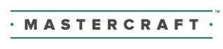 The 2024 MASTERCRAFT logo features bold gray text with green lines, highlighting precision and innovation in interior door manufacturing.