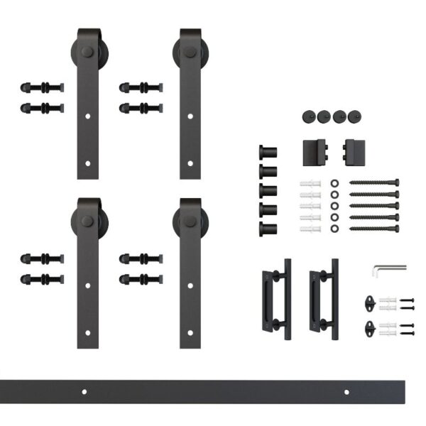 Try the Knocked Down Sliding Barn Door Hardware Kit for easy assembly and space-saving. Includes rollers, handles, screws, and more.