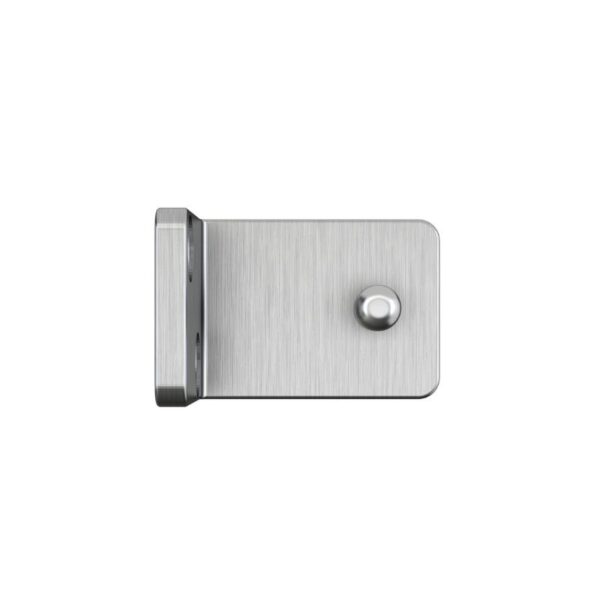 The Premium Brushed Nickel Floor Guide, with its sleek finish and cylindrical peg, is an elegant addition to any door.