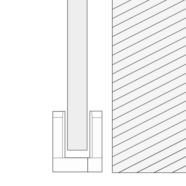 A detailed drawing shows a shaft in a cylindrical housing on a striped background, highlighting the precision of a premium floor guide.