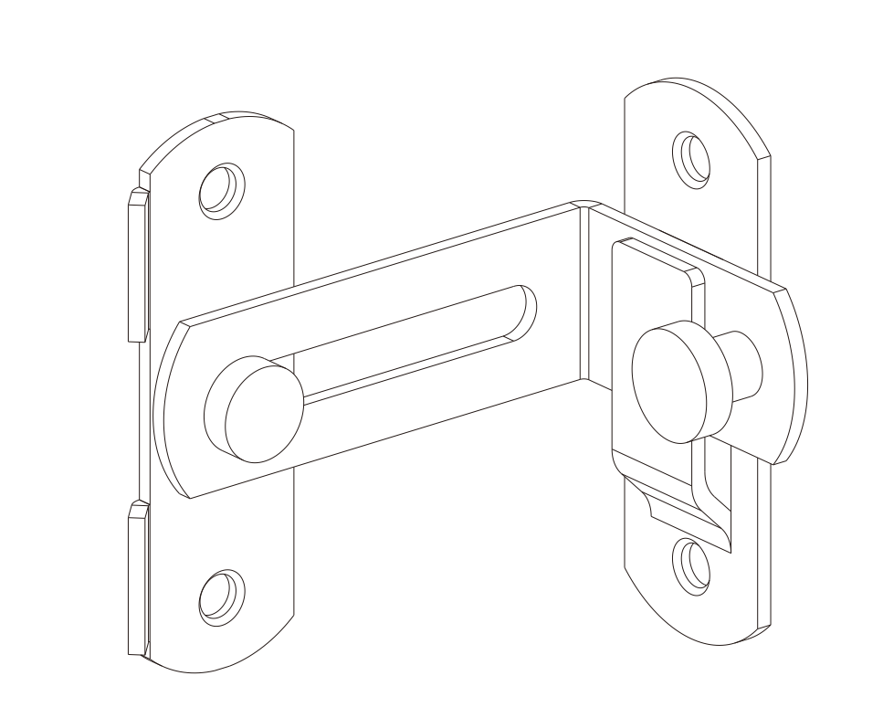 Premium Black Powder Coated Sliding Barn Door Lock: Features a sliding bar and pivot. Anti-corrosion, easy install on two brackets.