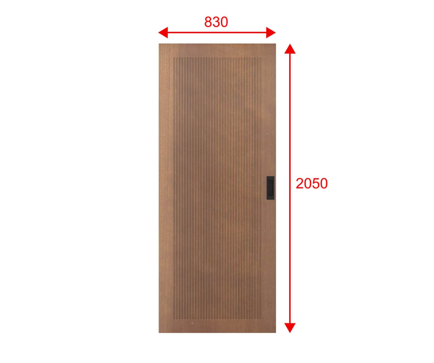 Den eleganta Premium-laduporten, 830x2050 mm, har en solid konstruktion med körsbärsfaner och spår, som blandar rustik charm och modern stil.