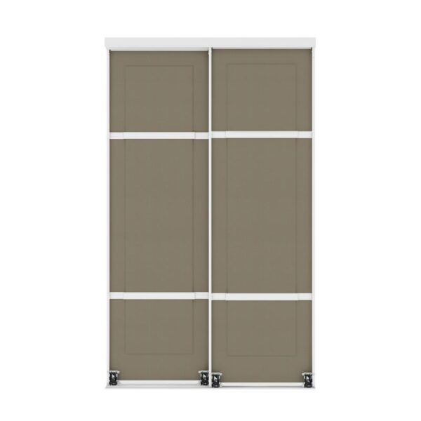 This customizable steel and MDF grid-designed closet door with roller functionality is displayed on a white background.