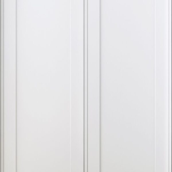 Customizable one-panel closet door with vertical lines, smooth surface, and durable steel MDF construction.