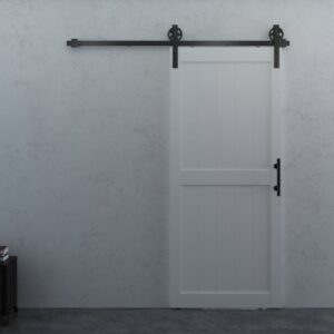 H-Shape PVC White Barn Door for DIY Installation.