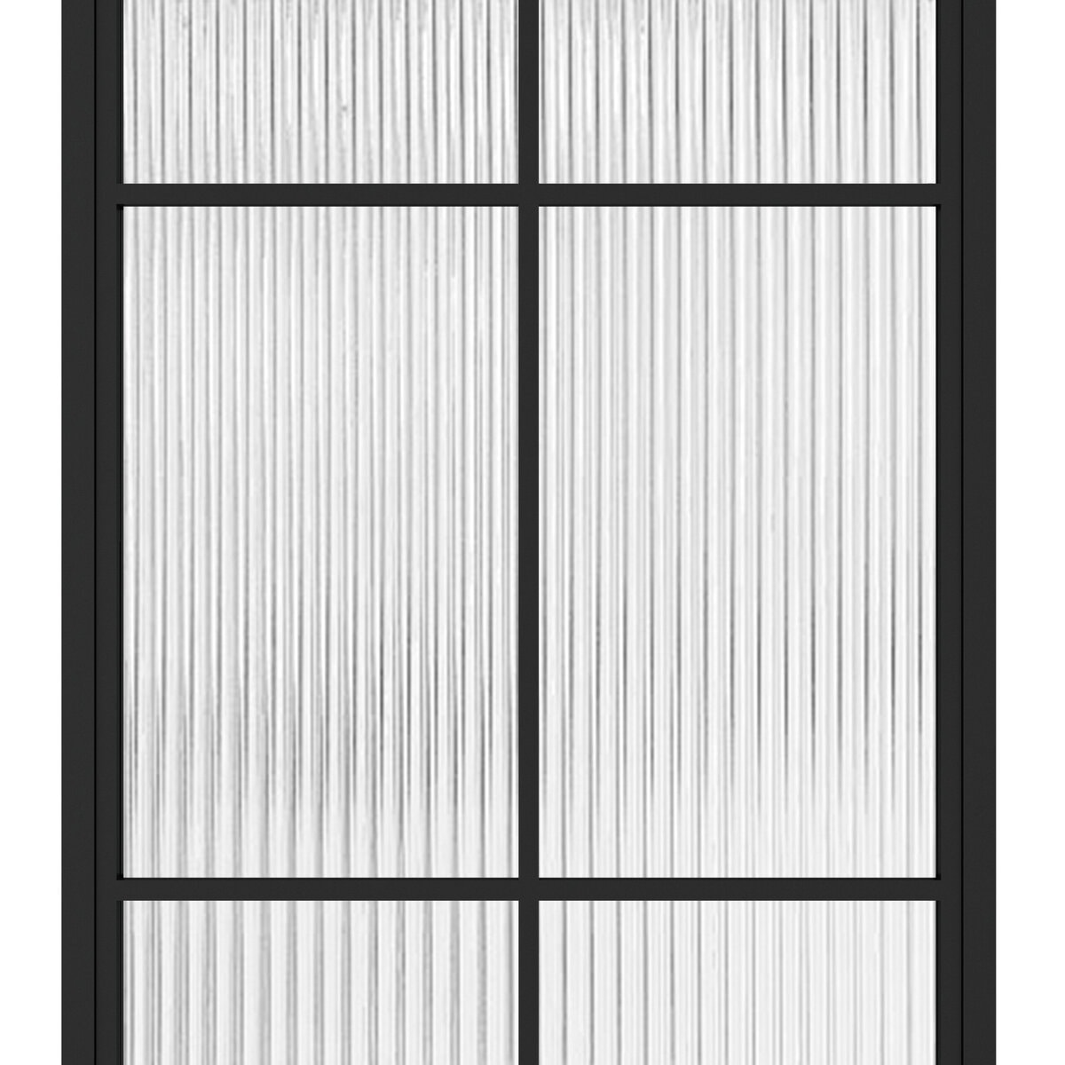 Modern 84x36 inch black Versaille barn door kit with textured glass panels, ideal for stylish interior or exterior sliding door installations.