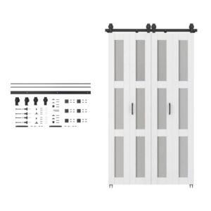 Tengyu sliding barn door kit with hardware, rails, and accessories for easy installation and stylish interior design.