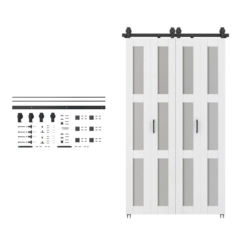 Tengyu sliding barn door kit with hardware, rails, and accessories for easy installation and stylish interior design.