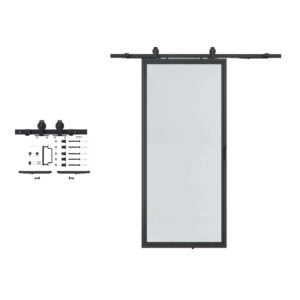 Tengyu sliding barn door hardware kit with track, rollers, and mounting hardware for easy installation and smooth operation.