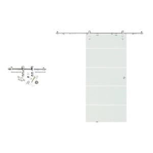 High-quality sliding door hardware system with track, rollers, and mounting accessories for smooth operation and durability.